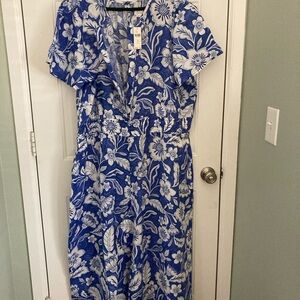 Abercrombie Floral Blue and White jumpsuit NWT